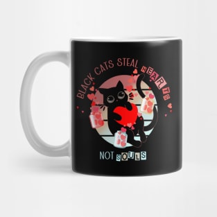 Black cats steal hearts not souls ( and maybe treats) Mug